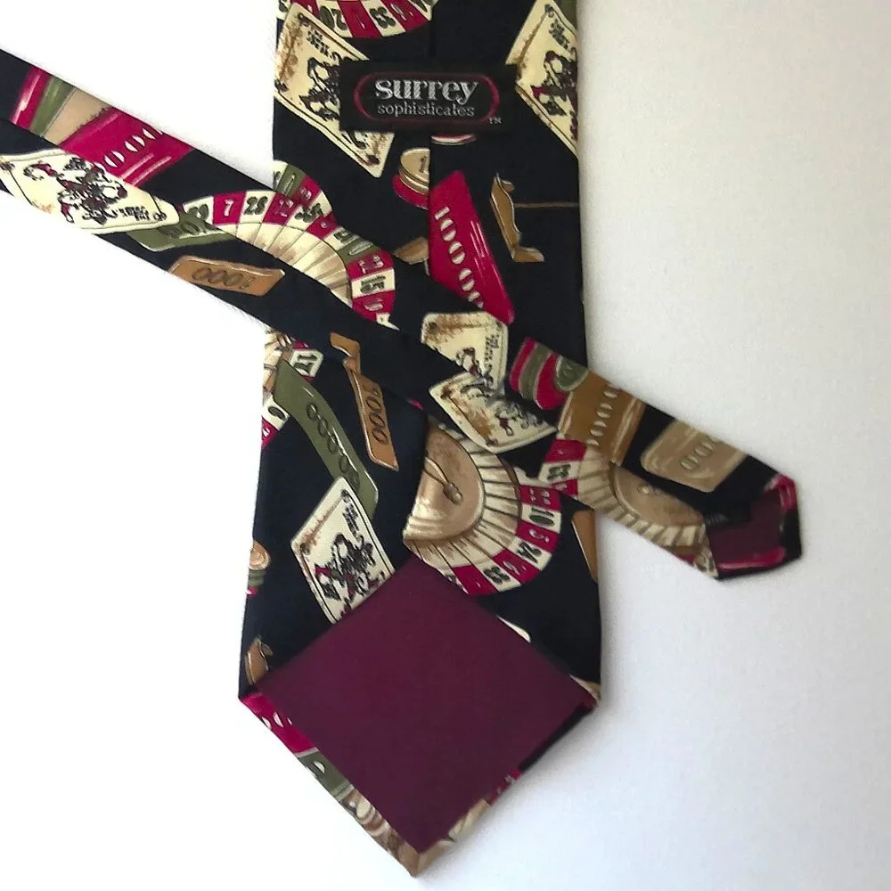 Surrey Sophisticates Men's Neck Tie 100% Italian Silk Casino 4